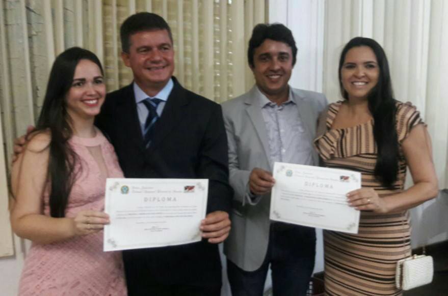 Murílio Nunes, eleito prefeito de Araçagi, foi diplomado junto com seu vice, Melqui Gomes (Foto: Reprodução/Facebook)