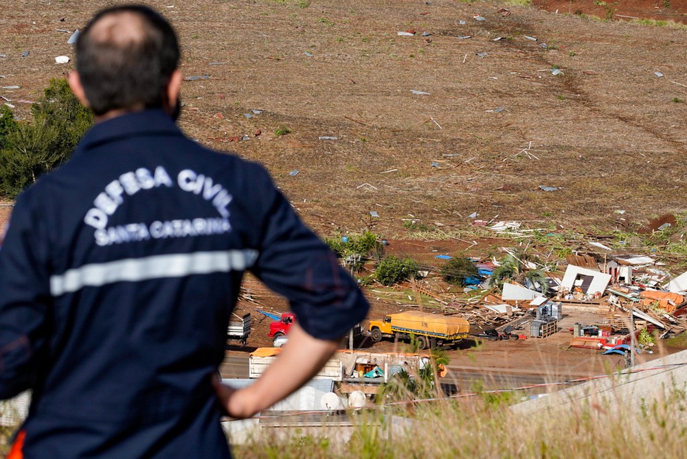 Defesa Civil fez levantamento dos prejuízos causados pelo temporal no Oeste catarinense - (Foto: Cristiano Estrela/Secom)